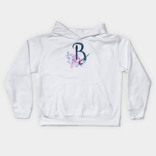 Floral Monogram B Pretty Lilac Bouquet Kids Hoodie